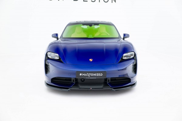 Front Ansatz für Porsche Taycan Turbo S Mk1 schwarz Hochglanz