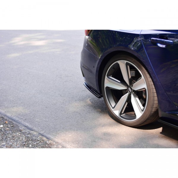 Heck Ansatz Flaps Diffusor für Audi RS4 B9 Avant schwarz Hochglanz