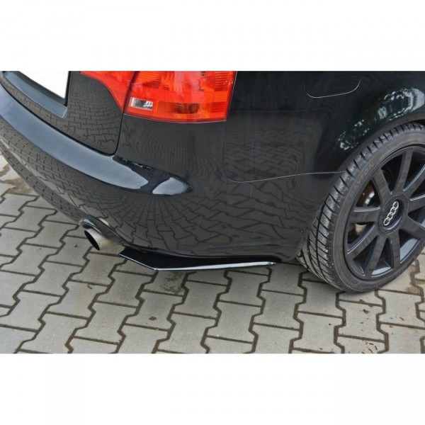 Heck Ansatz Flaps Diffusor für AUDI A4 B7 schwarz Hochglanz