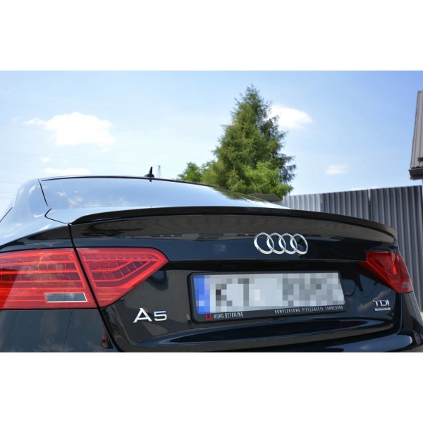 Spoiler CAP für AUDI A5 SPORTBACK S-LINE MK1 FACELIFT 8T schwarz Hochglanz
