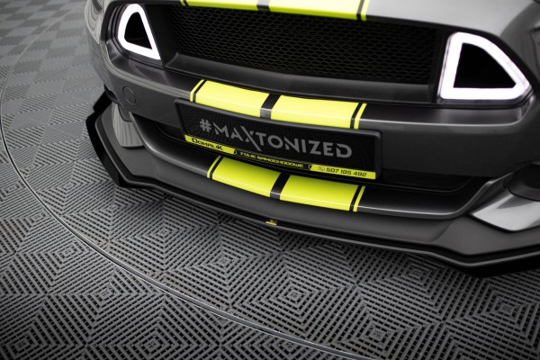 Street Pro Front Ansatz für +Flaps für + Flaps Ford Mustang GT Mk6 schwarz Hochglanz
