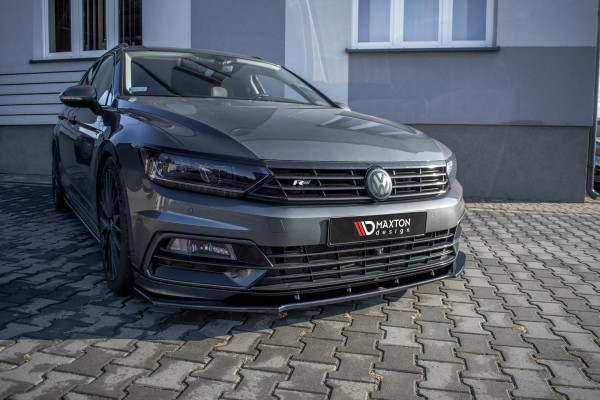 Front Ansatz V.1 für Volkswagen Passat R-Line B8 schwarz Hochglanz