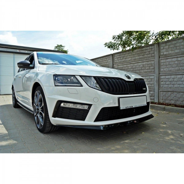 Front Ansatz passend für v.2 SKODA OCTAVIA III RS PREFACE/FACELIFT schwarz Hochglanz