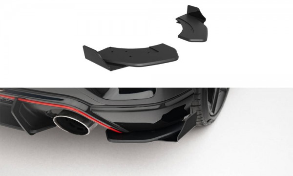 Street Pro Heck Ansatz Flaps Diffusor +Flaps für Hyundai Veloster N Mk2 schwarz Hochglanz