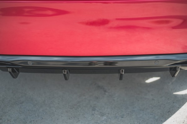 Diffusor Heck Ansatz für + Endschalldampfer Sportauspuff Attrappe Peugeot 308 GT Mk2 Facelift