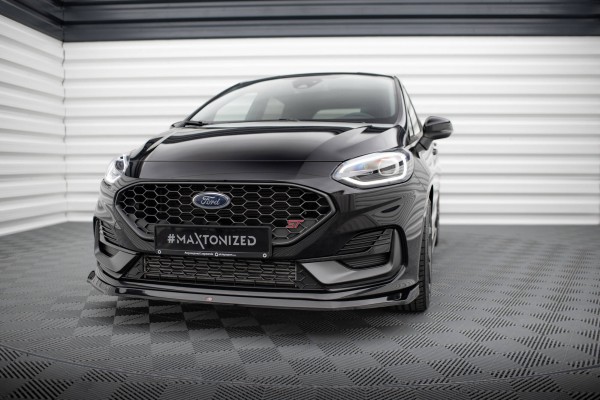 Front Ansatz V.3 für Ford Fiesta ST Mk8 Facelift schwarz Hochglanz