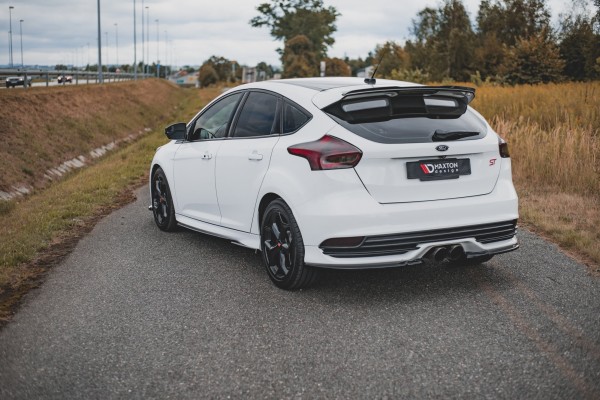 Heck Ansatz Flaps Diffusor V.2 für Ford Focus ST Mk3 Facelift schwarz Hochglanz