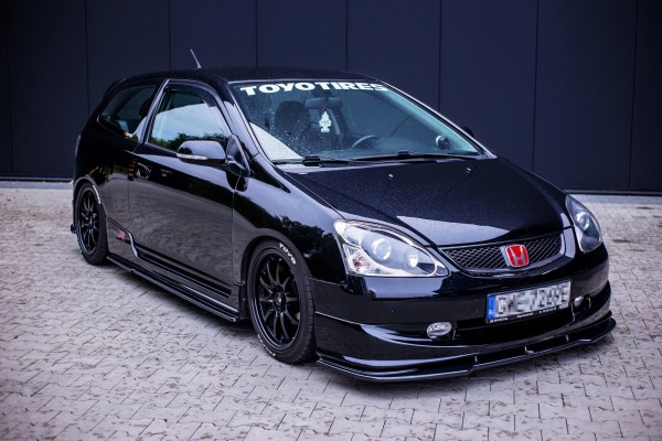 Seitenschweller Ansatz für HONDA CIVIC EP3 (MK7) TYPE-R/S FACELIFT schwarz Hochglanz