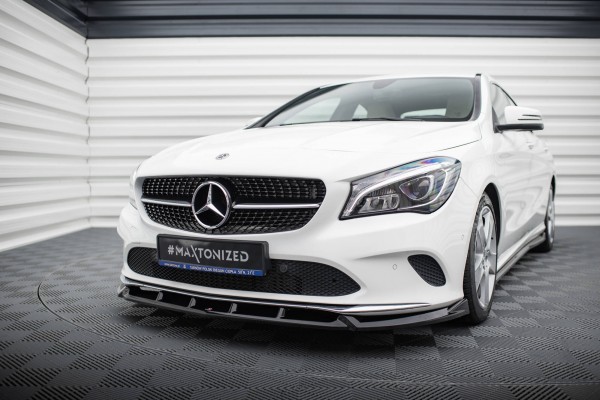 Front Ansatz für Mercedes-Benz CLA C117 Facelift schwarz Hochglanz