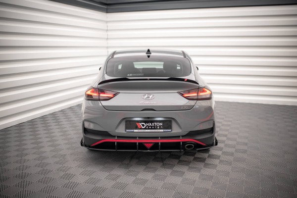Street Pro Heck Ansatz Flaps Diffusor +Flaps für Hyundai I30 Fastback N-Line Mk3 Facelift schwarz Ho