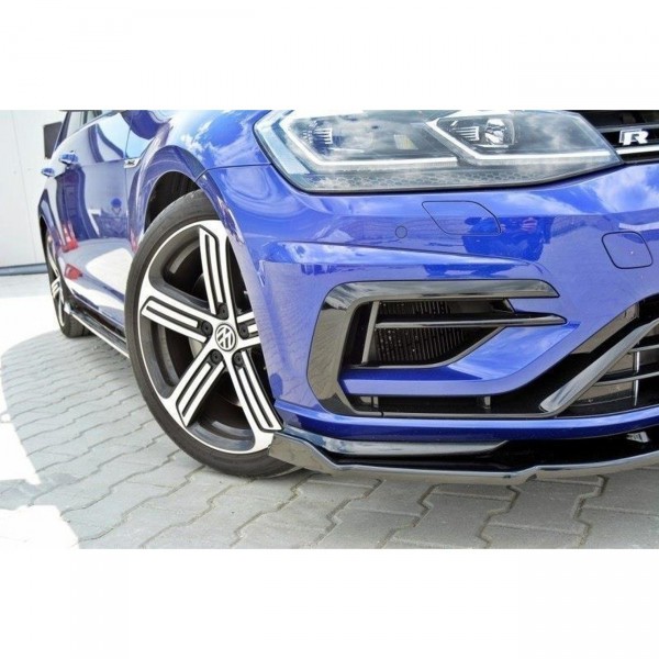Front Ansatz V.1 für VW Golf 7 R / R-Line Facelift schwarz Hochglanz