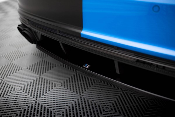 Mittlerer Diffusor Heck Ansatz für Audi TT S 8S Facelift schwarz Hochglanz