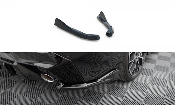 Heck Ansatz Flaps Diffusor V.4 für BMW 2 G42 schwarz Hochglanz