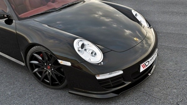 Front Ansatz V.1 für Porsche 911 Carrera 997 Facelift schwarz Hochglanz