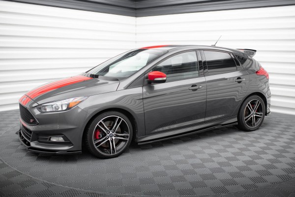 Seitenschweller Ansatz für V.2 für Ford Focus ST Mk3 schwarz Hochglanz