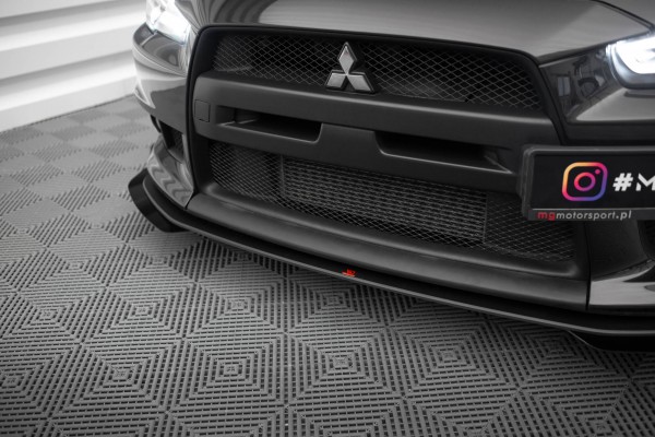 Street Pro Front Ansatz für +Flaps für + Flaps Mitsubishi Lancer EVO X schwarz Hochglanz