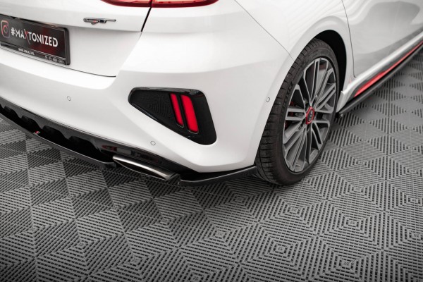 Heck Ansatz Flaps Diffusor für Kia Ceed GT Mk3 schwarz Hochglanz