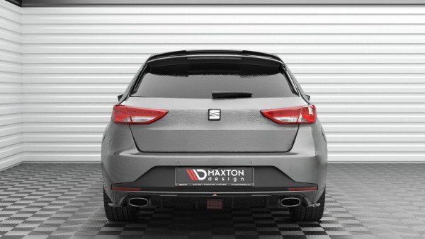 Spoiler CAP V.2 für Seat Leon Cupra Sportstourer Mk3 Facelift schwarz Hochglanz