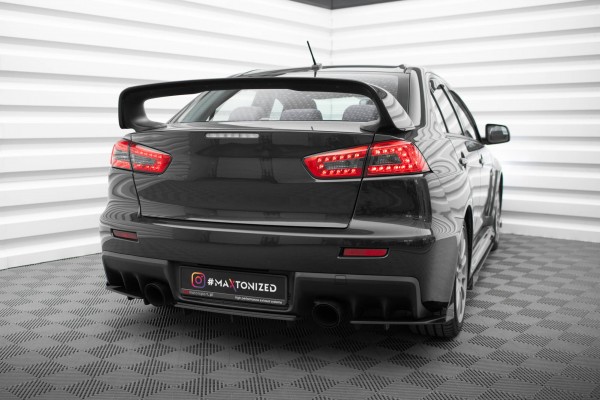 Street Pro Heck Ansatz Flaps Diffusor +Flaps für Mitsubishi Lancer EVO X schwarz Hochglanz