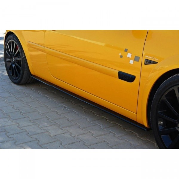 Seitenschweller Ansatz für RENAULT MEGANE II RS schwarz Hochglanz