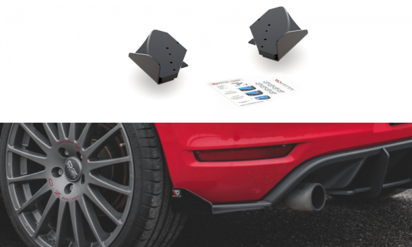 Robuste Racing Heck Ansatz Flaps Diffusor +Flaps für Volkswagen Golf GTI Mk6 schwarz Hochglanz