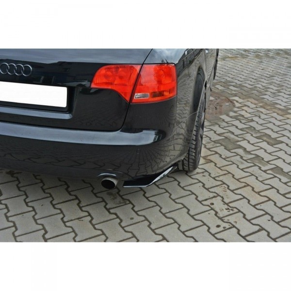 Heck Ansatz Flaps Diffusor für AUDI A4 B7 schwarz Hochglanz