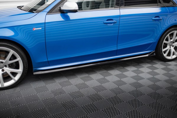 Seitenschweller Ansatz für V.4 Audi A4 / A4 S-Line / S4 B8 schwarz Hochglanz
