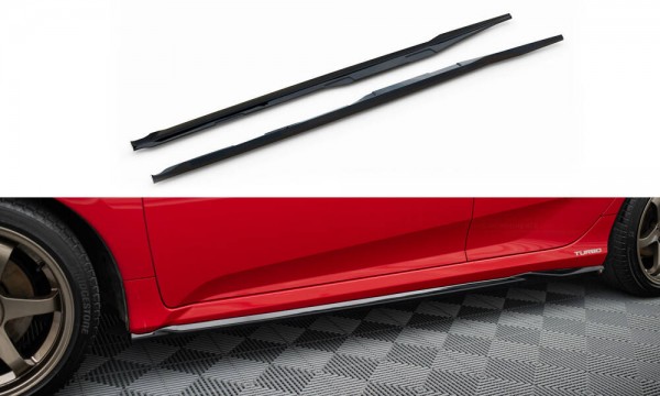 Seitenschweller Ansatz für Honda Civic SI Mk10 schwarz Hochglanz