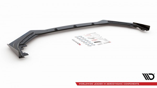 Robuste Racing Front Ansatz für passend +Flaps für Toyota GR Yaris Mk4 schwarz Hochglanz