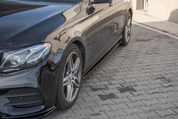 Seitenschweller Ansatz für Mercedes-Benz E43 AMG / AMG-Line W213 schwarz Hochglanz