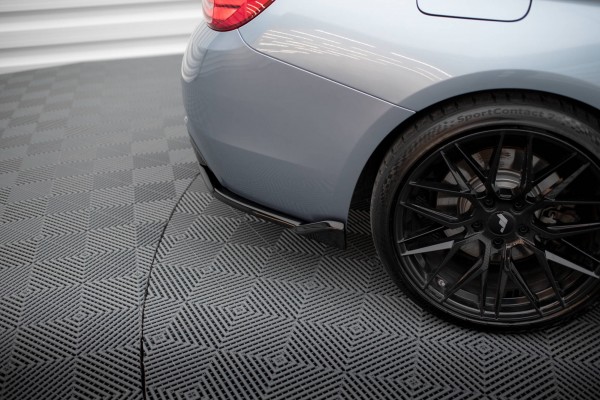Heck Ansatz Flaps Diffusor V.5 für BMW 4er Coupe M-Paket F32 schwarz Hochglanz