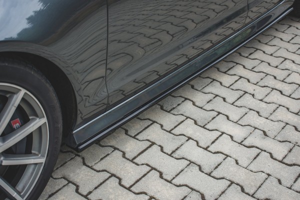 Dokładki Progów Audi S6 / A6 S-Line C7 FL schwarz Hochglanz