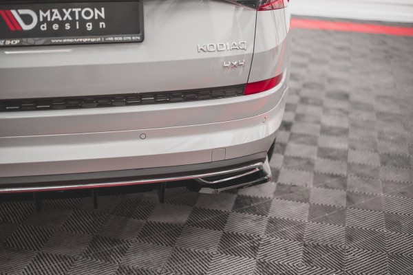Heck Ansatz Flaps Diffusor für Skoda Kodiaq Mk1 Sportline schwarz Hochglanz