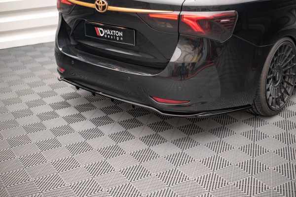 Mittlerer Diffusor Heck Ansatz DTM Look für Toyota Avensis Mk3 Facelift schwarz Hochglanz