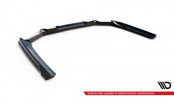 Hinten Splitter (mit einem vertikalem balken) V.1 für BMW 5er / i5 M-Paket G60 schwarz Hochglanz