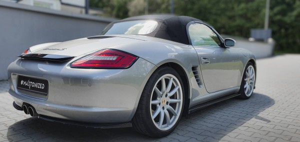 Heck Ansatz Flaps Diffusor für Porsche Boxster 987 schwarz Hochglanz
