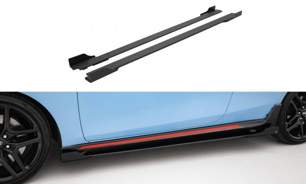 Street Pro Seitenschweller Ansatz für + Flaps Hyundai Veloster N Mk2 schwarz Hochglanz