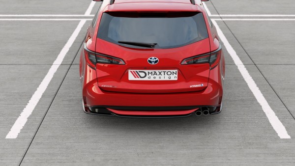 Heck Ansatz Flaps Diffusor für Toyota Corolla XII Touring Sports schwarz Hochglanz