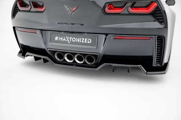 Hinten Splitter (mit einem vertikalem balken) + Heck Ansatz Flaps Diffusor für Chevrolet Corvette Z0