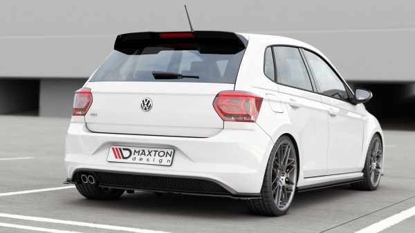 Mittlerer Diffusor Heck Ansatz DTM Look für VW Polo 6 GTI Mk6 schwarz Hochglanz
