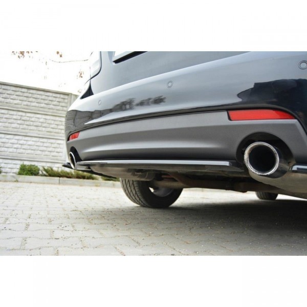 Mittlerer Diffusor Heck Ansatz für Saab 9-3 Aero Mk2 Facelift schwarz Hochglanz