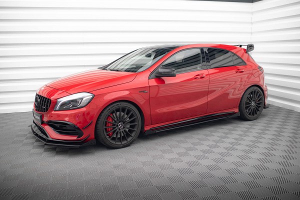 Side Flaps für Mercedes-Benz A 45 AMG W176 Facelift schwarz Hochglanz