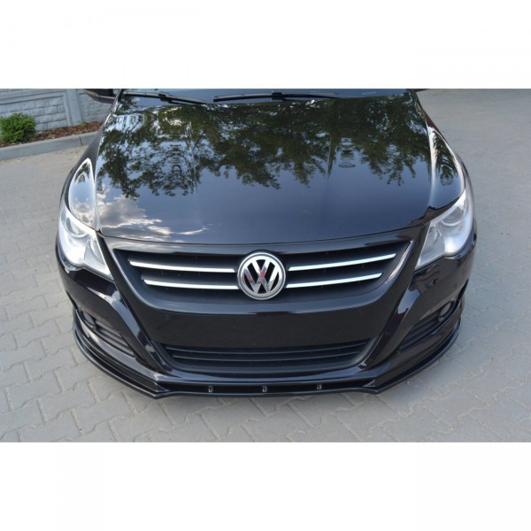 Front Ansatz V.1 für VW PASSAT CC vor Facelift, STANDARD STOßSTANGE schwarz Hochglanz
