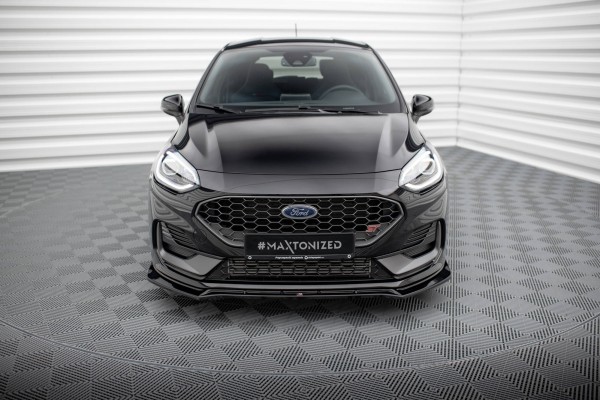 Front Ansatz V.4 für Ford Fiesta ST Mk8 Facelift schwarz Hochglanz