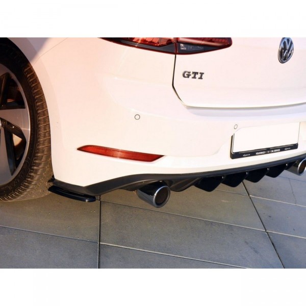Heck Ansatz Flaps Diffusor passend für VW GOLF 7 GTI FACELIFT Carbon Look