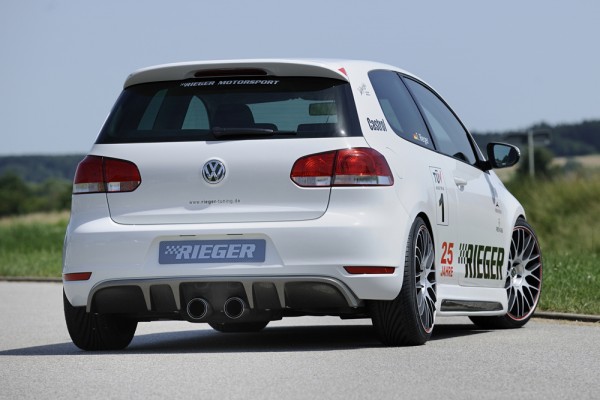 Rieger Heckeinsatz mit 2 Doppelfinnen VW Golf 6 GTI Diffusor