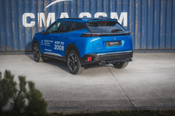 Mittlerer Diffusor Heck Ansatz DTM Look für Peugeot 2008 Mk2 schwarz Hochglanz