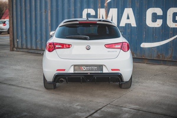 Heck Ansatz Flaps Diffusor V.3 für Alfa Romeo Giulietta Facelift schwarz Hochglanz