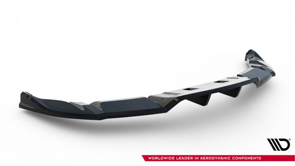 Hinten Splitter (mit einem vertikalem balken) V.1 für Tesla Model 3 Performance Mk1 Facelift schwarz