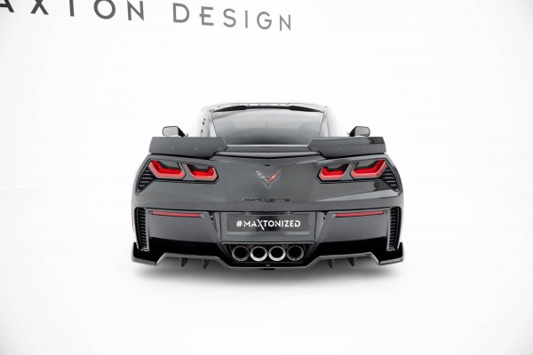 Hinten Splitter (mit einem vertikalem balken) + Heck Ansatz Flaps Diffusor für Chevrolet Corvette Z0